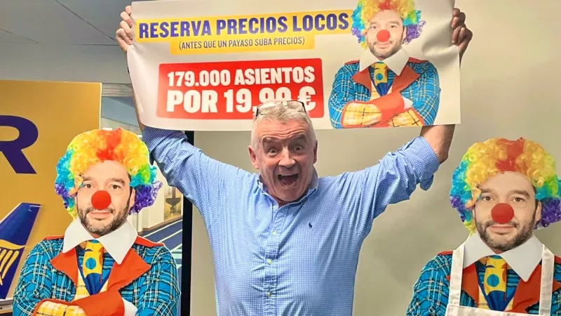 Foto difundida en X (antes Twitter) por Ryanair el pasado 11 de febrero del consejero delegado de Ryanair Michael O